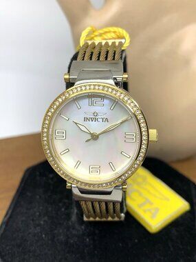 Invicta Women's Watch Bolt 29141 Quartz Mother of Pearl Dial Two Tone Steel 30mm